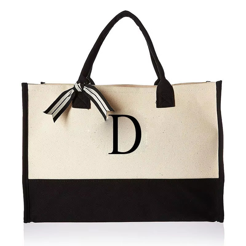 Fashionable Canvas Tote Bag with Floral Design - Versatile Beach and Shopping Handbag with Large Capacity, Available for Wholesale