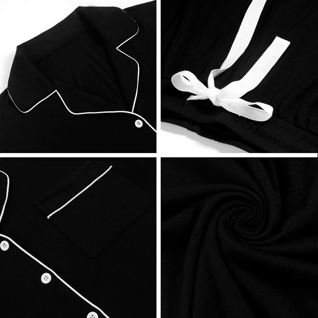 Women's Short Sleeve Pajama Set - Button Down Sleepwear with Shorts, Soft Fabric, Available in Sizes S-XXL