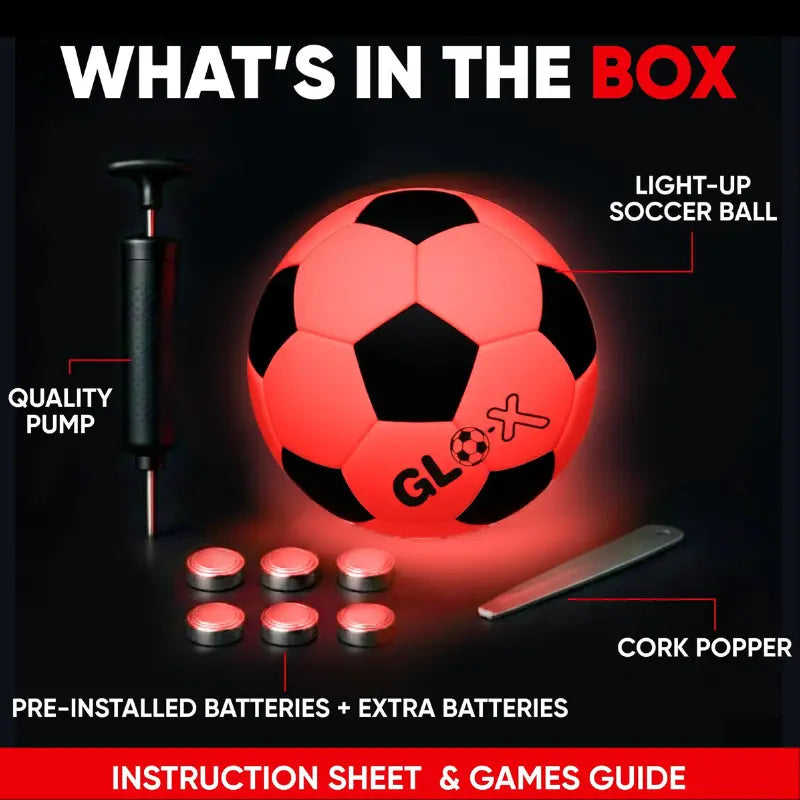 Glow in the Dark LED Soccer Ball, Color Changing Red & Green Football