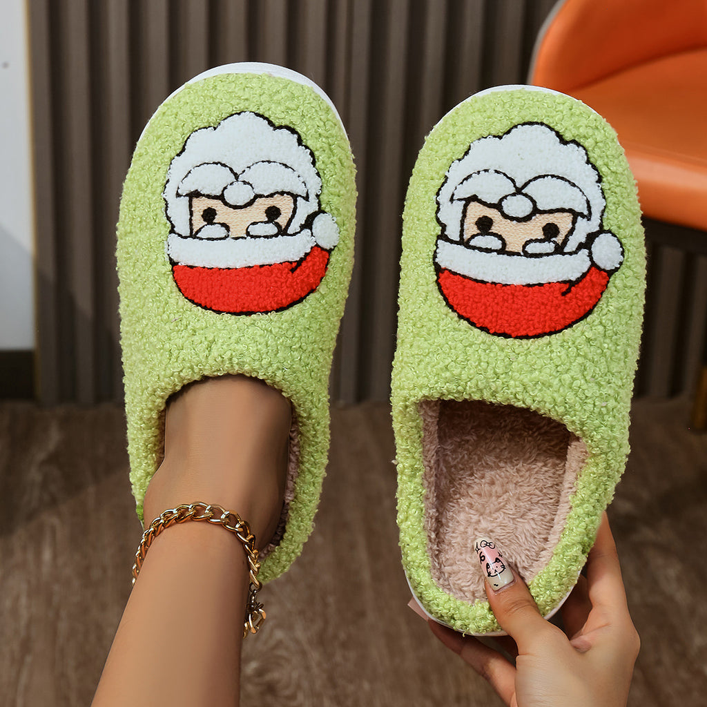 Indoor Christmas Home Slippers with Soft, Silent Bottom and Warmth