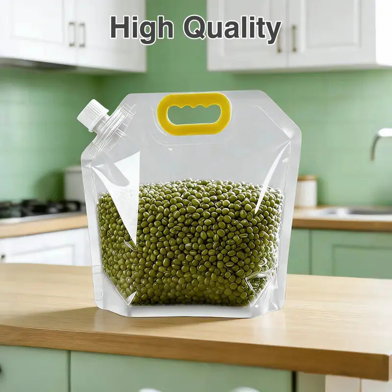 5-Pack Reusable Food Storage Bags - Leak-Proof and Moisture-Resistant Pet Feeding Containers for Dogs and Cats - Eco-Friendly Liquid Safe Pouches for Kibble and Treats