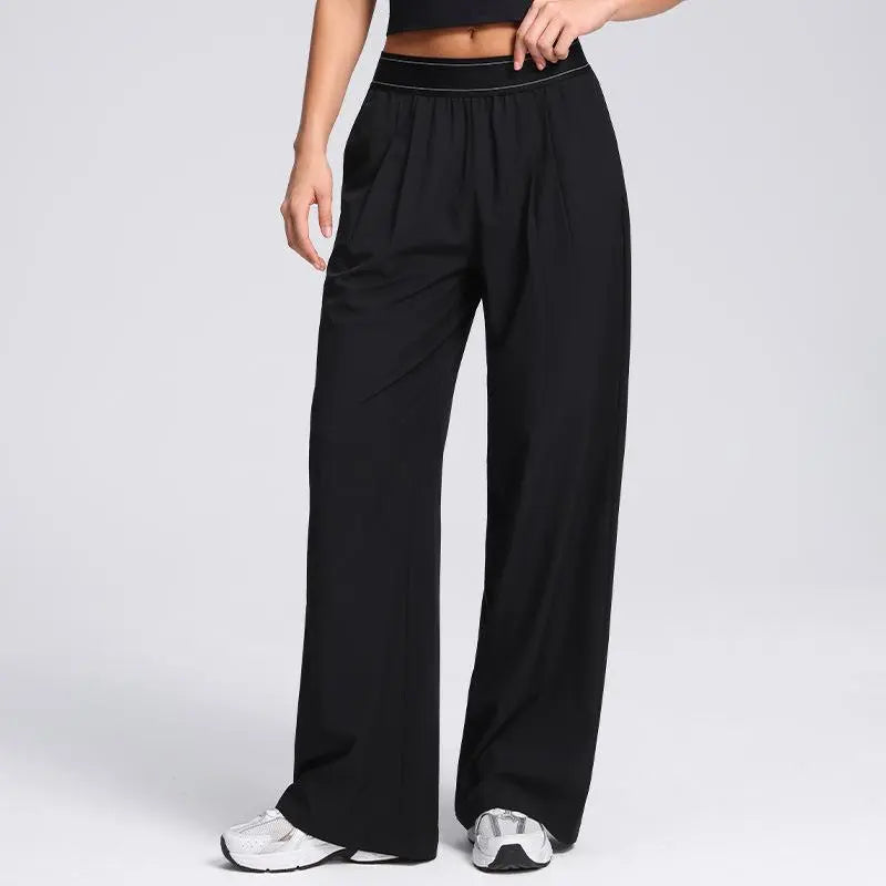 Women's Outdoor Running Pants - Lightweight, Elastic, Quick-Drying, Straight-Leg Design with Pockets