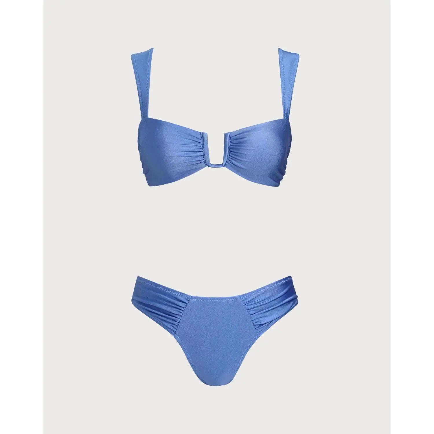 High-Stretch Blue Triangle Bikini Set