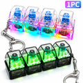 Professional Sensory Fidget Keychain with Light Emitting Feature, 4-in-1 Decompression Button, and Transparent Design for Stress Relief and Relaxation