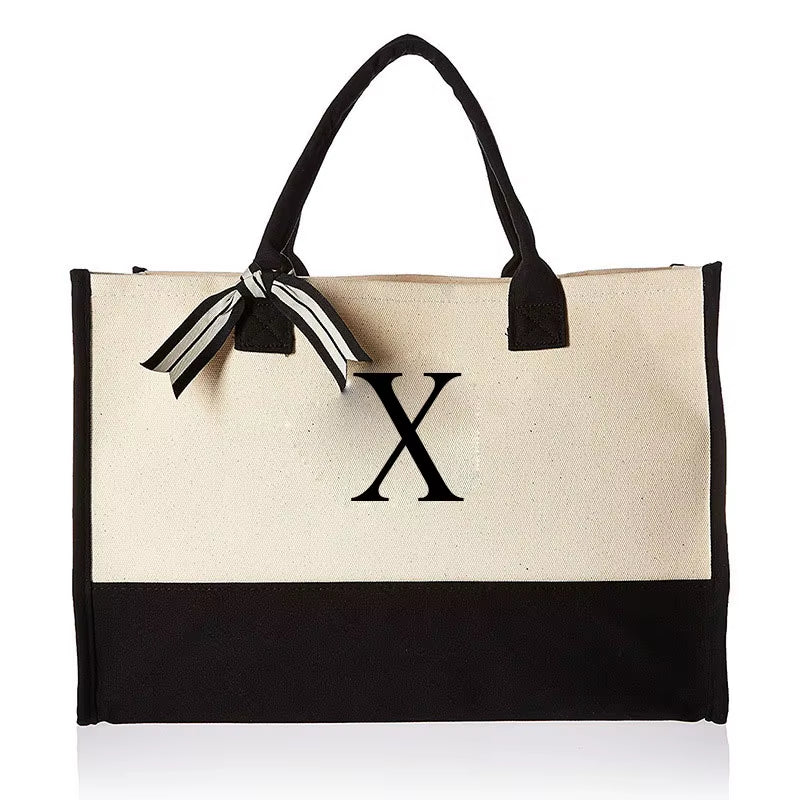 Fashionable Canvas Tote Bag with Floral Design - Versatile Beach and Shopping Handbag with Large Capacity, Available for Wholesale