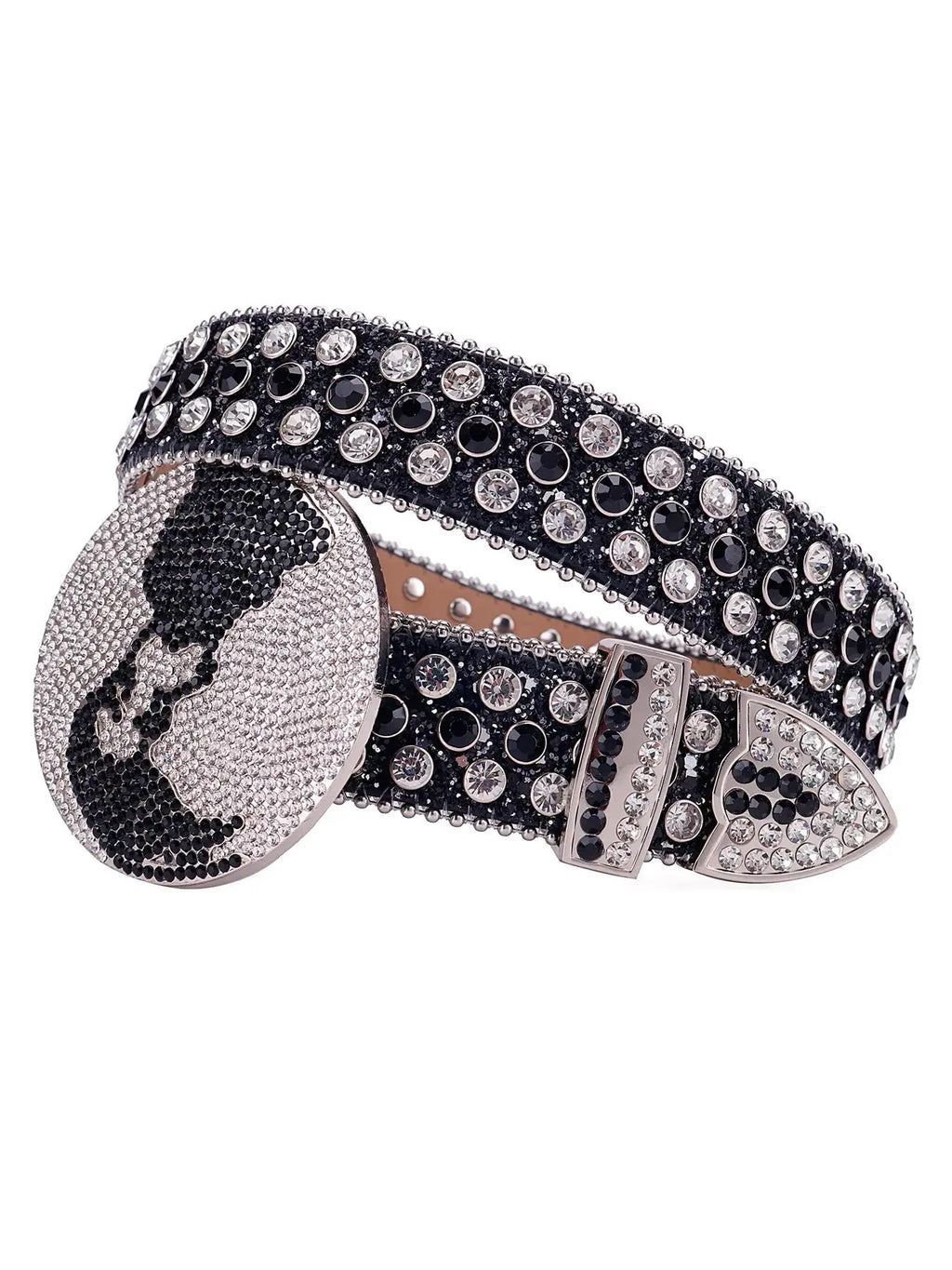 Rhinestone-Embellished Bb Belt: Stylish Designer Accessory for Men and Women, Perfect for Everyday and Formal Attire