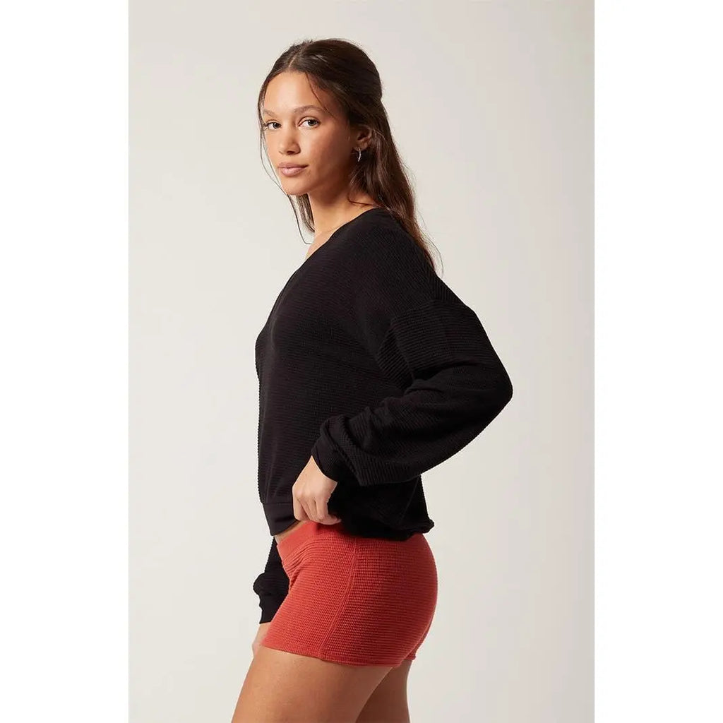 PAC 1980 Women'S Active Aspen Waffle Knit Quinn Micro Shorts