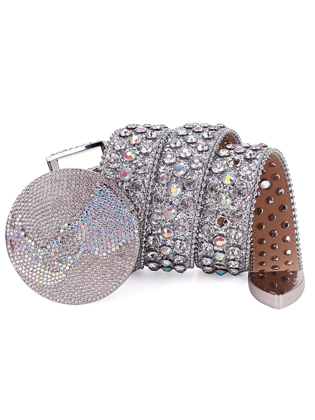 Rhinestone-Embellished Bb Belt: Stylish Designer Accessory for Men and Women, Perfect for Everyday and Formal Attire