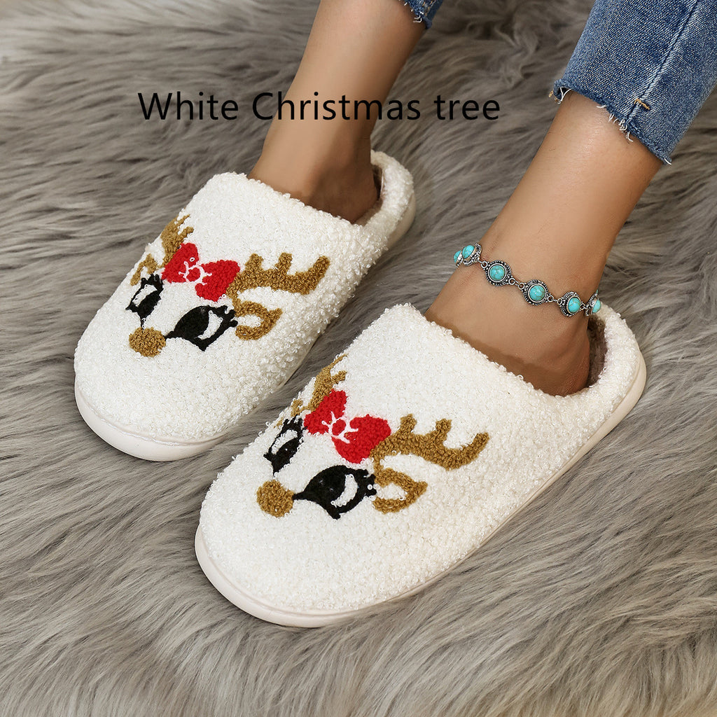 Indoor Christmas Home Slippers with Soft, Silent Bottom and Warmth