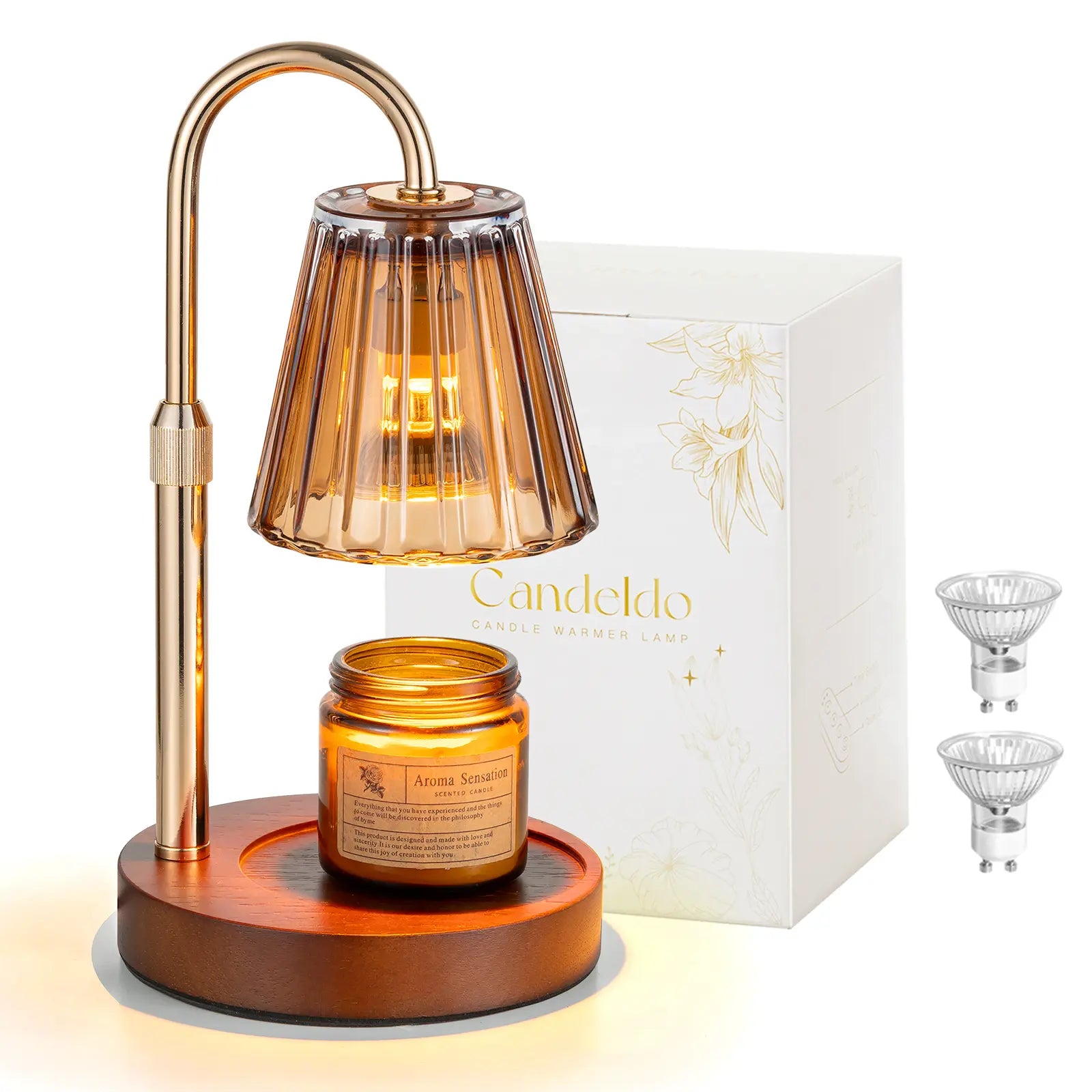 Glasseam Adjustable Candle Warmer Lamp with Timer and Dimming Features - Ideal for Jar Candles and Wax Melts, Perfect Gift for Women and Home Decor