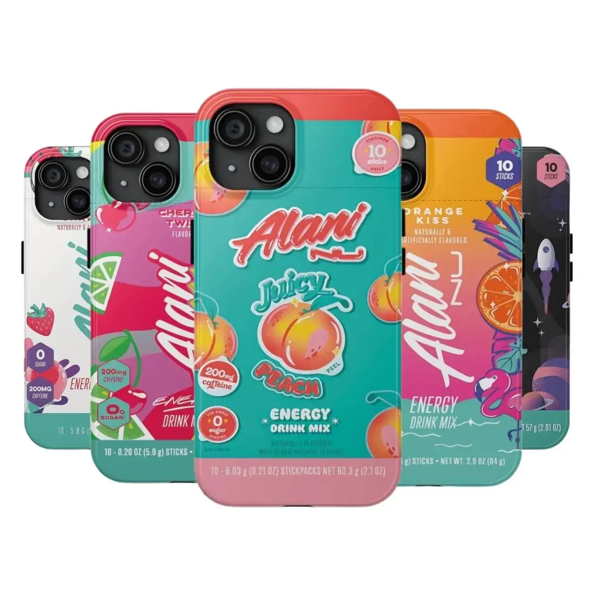Alani Energy Drink Inspired Double-Layer Polycarbonate Phone Case with Summer Flavors Design for iPhone 16 Plus, 16, 15, 14, 13, 12 Pro Max Series