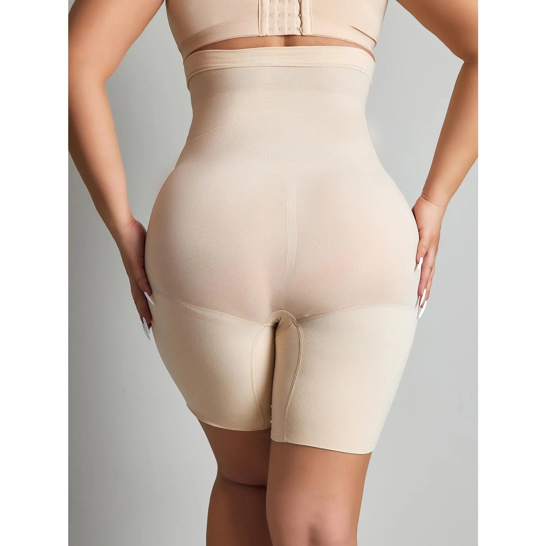 MUEE Women's High Waist Lycra Shapewear Shorts - Tummy Control, 3D Hip Lift, and Thigh Slimming - Black and Nude, Set of 2