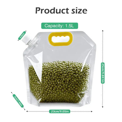5-Pack Reusable Food Storage Bags - Leak-Proof and Moisture-Resistant Pet Feeding Containers for Dogs and Cats - Eco-Friendly Liquid Safe Pouches for Kibble and Treats