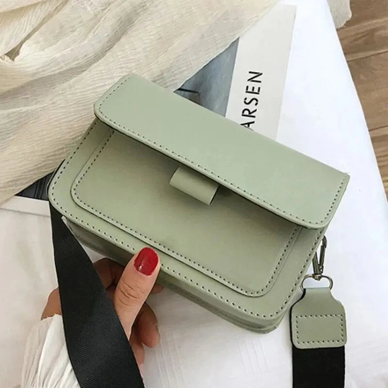 Elegant PU Leather Crossbody Bag for Women - Versatile Travel Handbag and Shoulder Messenger with Flap Closure