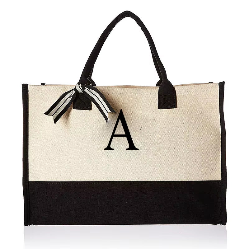 Fashionable Canvas Tote Bag with Floral Design - Versatile Beach and Shopping Handbag with Large Capacity, Available for Wholesale