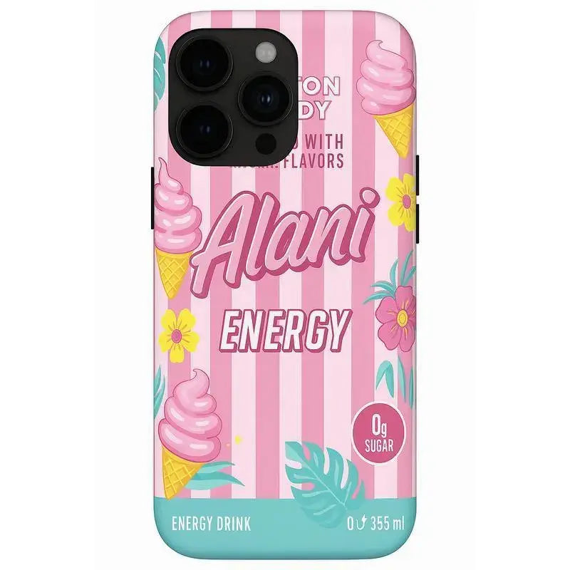 Alani Energy Drink Inspired Double-Layer Polycarbonate Phone Case with Summer Flavors Design for iPhone 16 Plus, 16, 15, 14, 13, 12 Pro Max Series