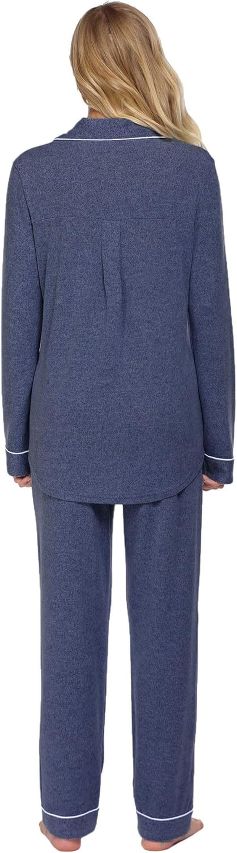 Women's Long Sleeve Pajama Set - Casual Button-Down Loungewear - Soft Sleepwear Available in Sizes S-XXL