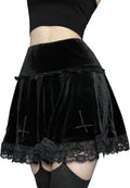 Women's High Waist Velvet Mini Skirts - Gothic Punk Grunge Style for Alternative Fashion