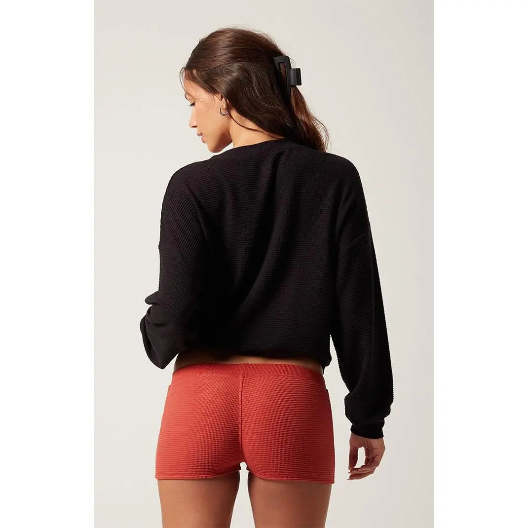 PAC 1980 Women'S Active Aspen Waffle Knit Quinn Micro Shorts