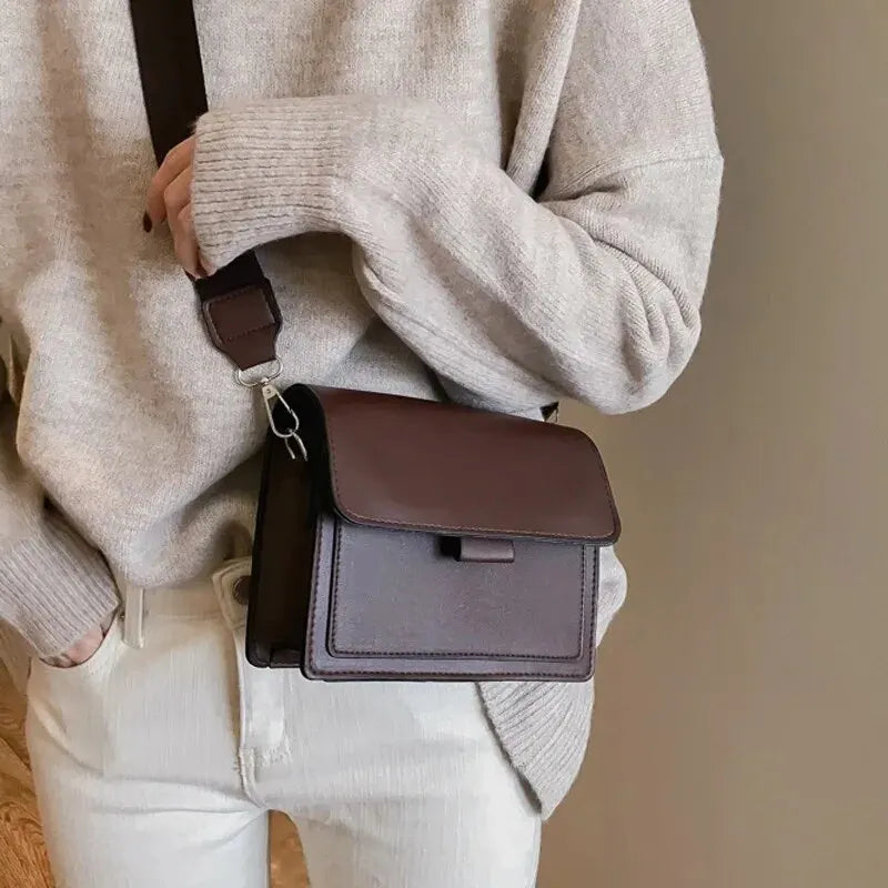 Elegant PU Leather Crossbody Bag for Women - Versatile Travel Handbag and Shoulder Messenger with Flap Closure