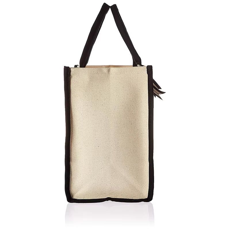 Fashionable Canvas Tote Bag with Floral Design - Versatile Beach and Shopping Handbag with Large Capacity, Available for Wholesale