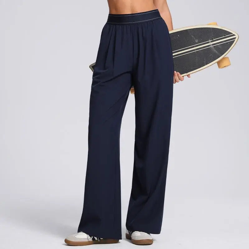 Women's Outdoor Running Pants - Lightweight, Elastic, Quick-Drying, Straight-Leg Design with Pockets