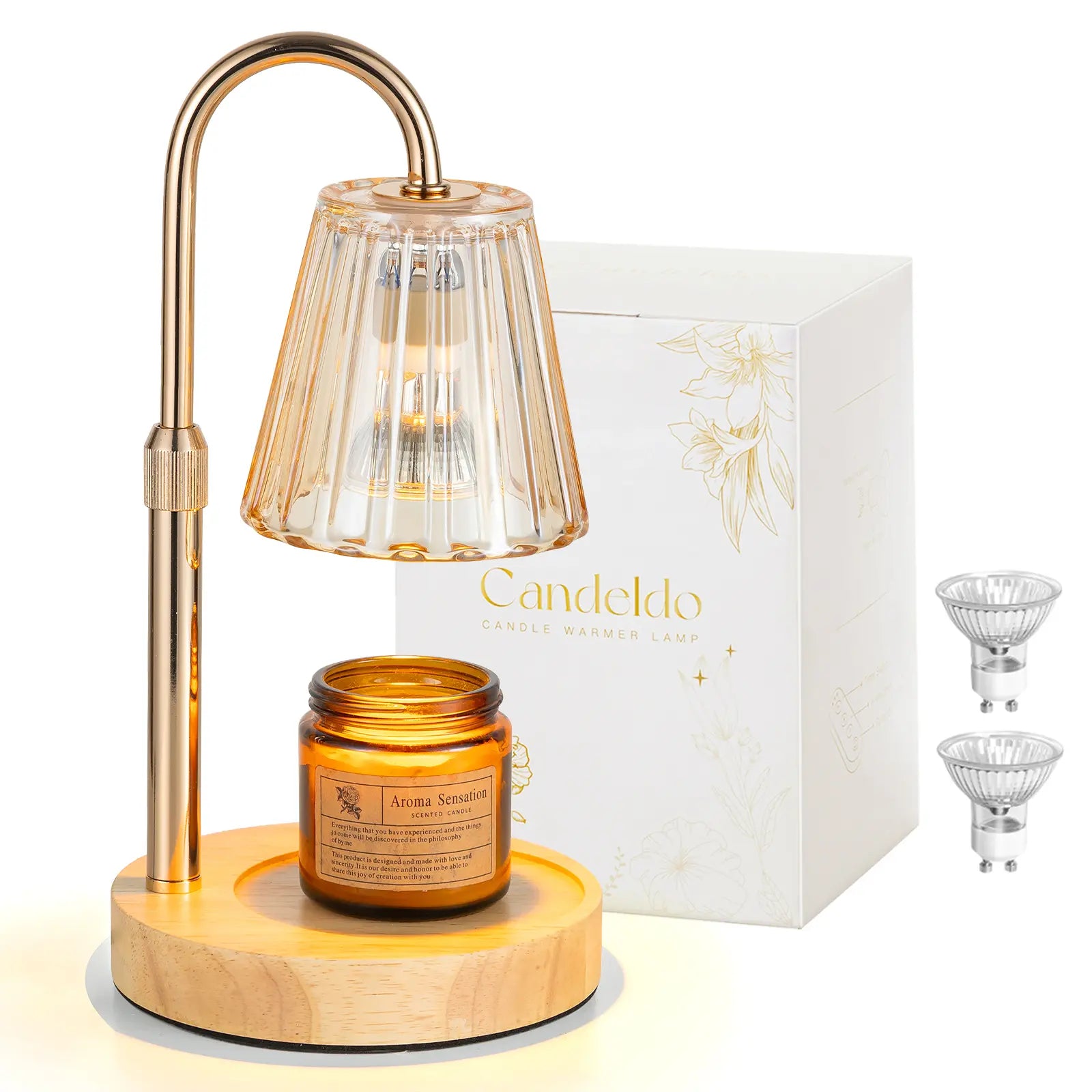 Glasseam Adjustable Candle Warmer Lamp with Timer and Dimming Features - Ideal for Jar Candles and Wax Melts, Perfect Gift for Women and Home Decor