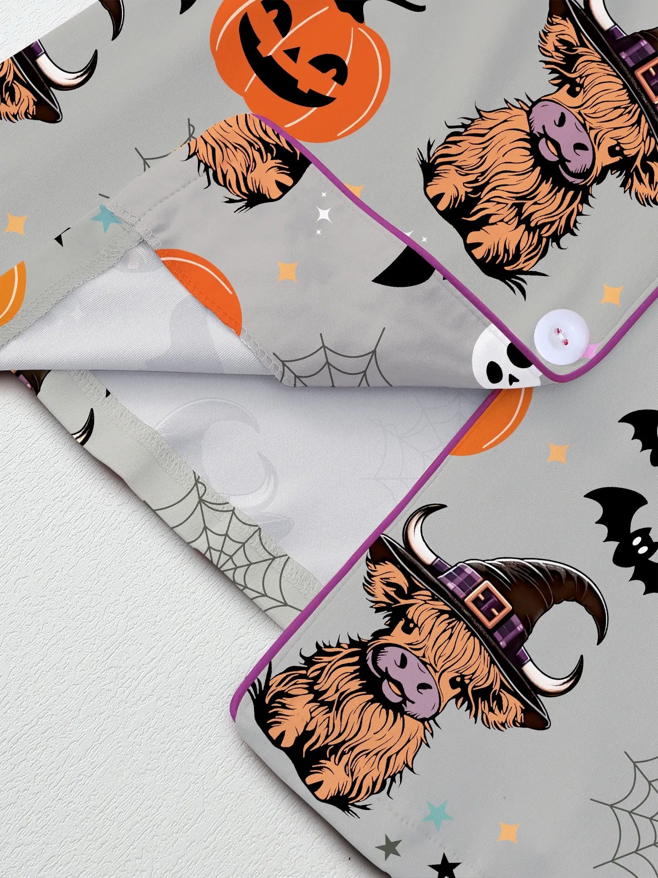 Women'S Halloween Party Pajama Set, Cute Animal Print Short Sleeve Shirt & Elastic Waist Shorts, Comfortable Casual Home Wear