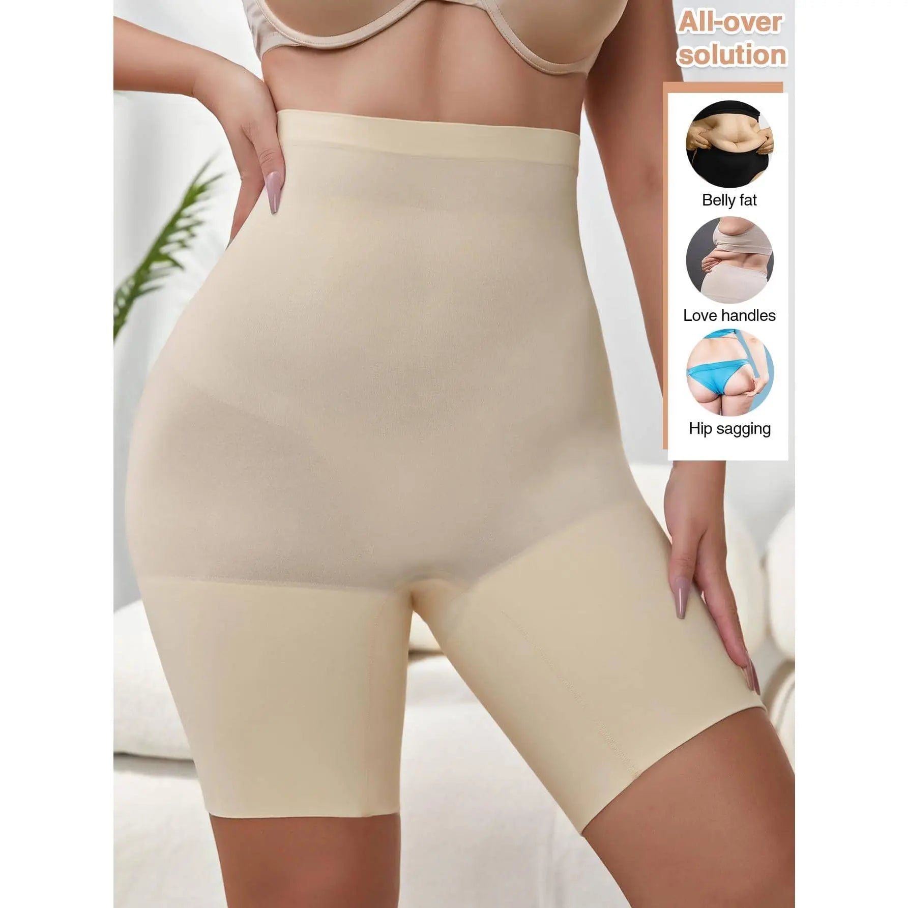 MUEE Women's High Waist Lycra Shapewear Shorts - Tummy Control, 3D Hip Lift, and Thigh Slimming - Black and Nude, Set of 2