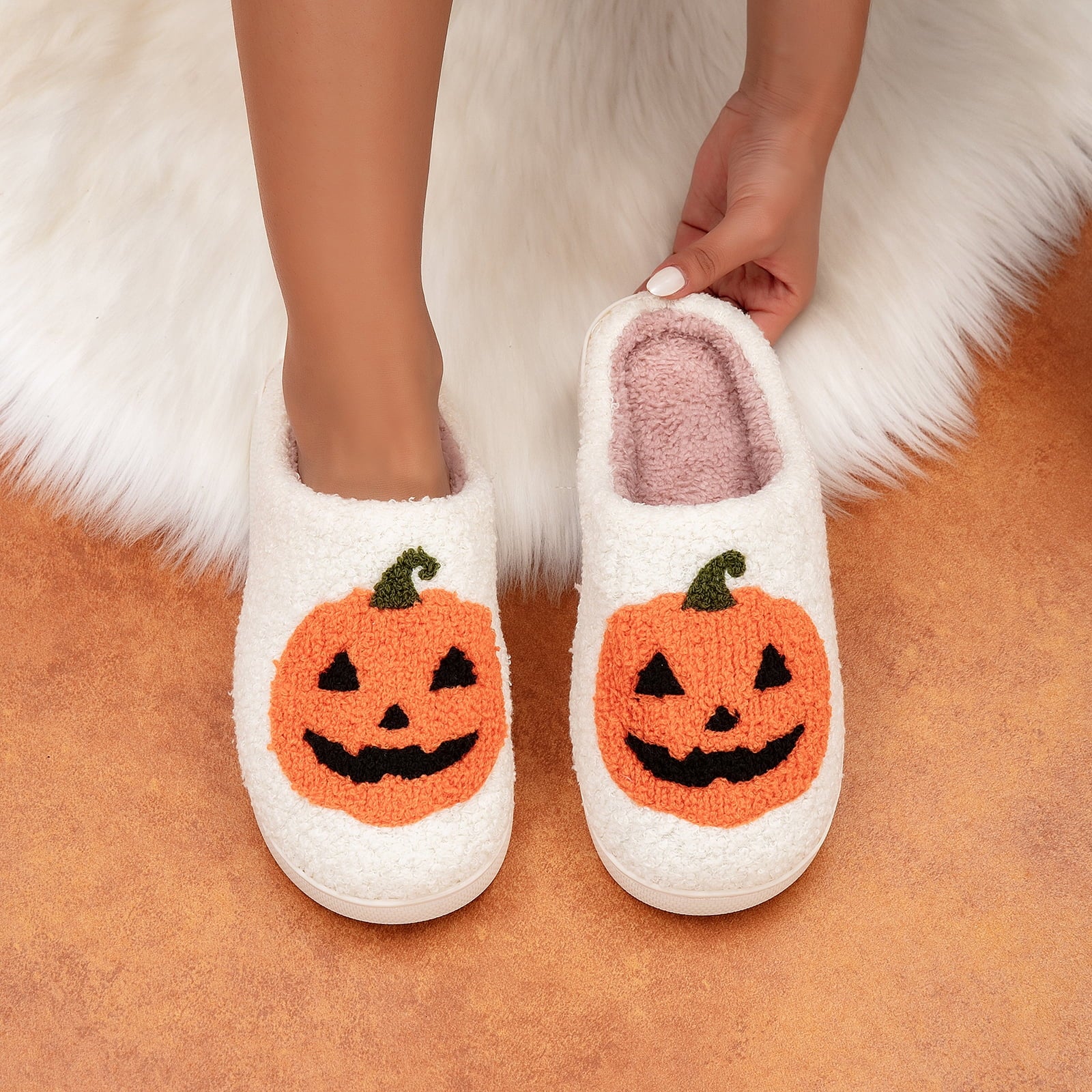 Women's Plush Halloween Slippers - Soft, Comfy, and Non-Slip Indoor Fuzzy House Slides for Men and Women