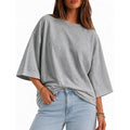 Flowyair Women's Oversized Casual T-Shirt with 3/4 Sleeves - Summer Boxy Loose Fit Crew Neck Basic Top