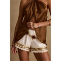 Nayeli Gold Embellished Shorts