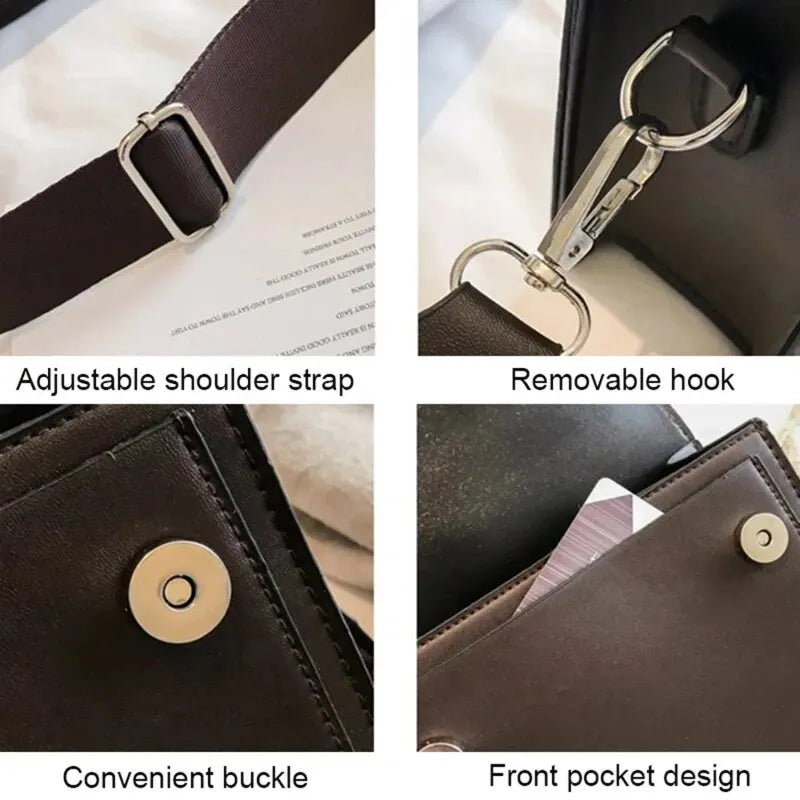 Elegant PU Leather Crossbody Bag for Women - Versatile Travel Handbag and Shoulder Messenger with Flap Closure