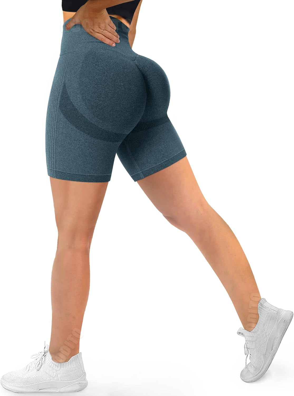 Women's High-Waist Scrunch Butt Lifting Yoga Shorts - Seamless Contour Leggings for Gym Workouts