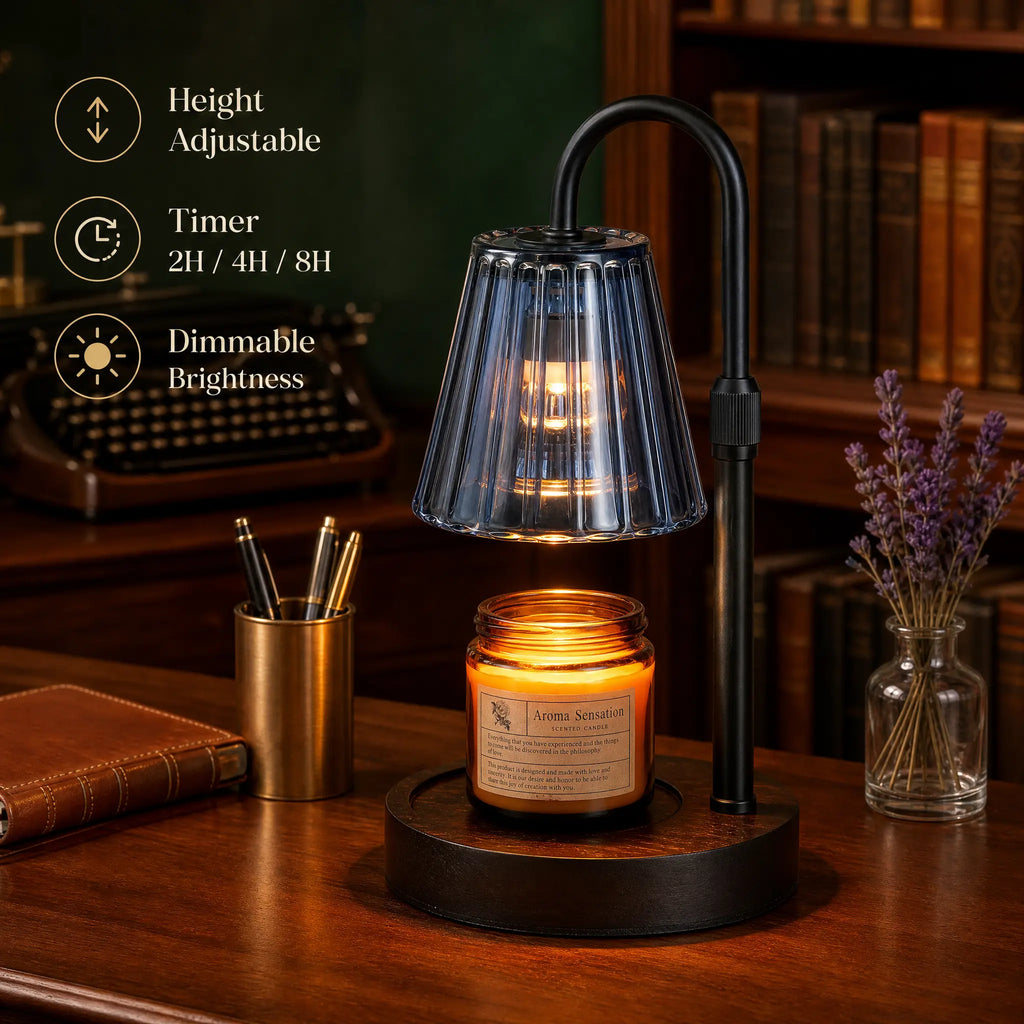 Glasseam Adjustable Candle Warmer Lamp with Timer and Dimming Features - Ideal for Jar Candles and Wax Melts, Perfect Gift for Women and Home Decor