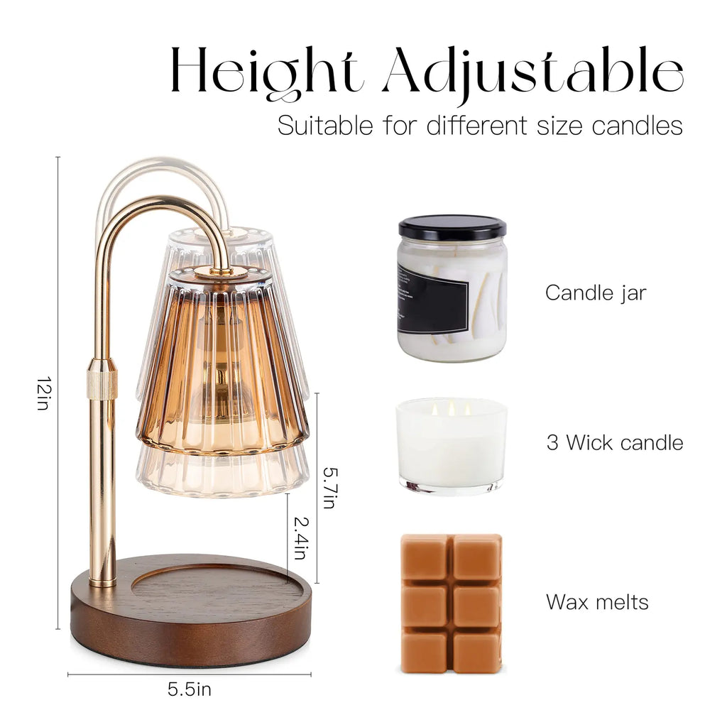 Glasseam Adjustable Candle Warmer Lamp with Timer and Dimming Features - Ideal for Jar Candles and Wax Melts, Perfect Gift for Women and Home Decor