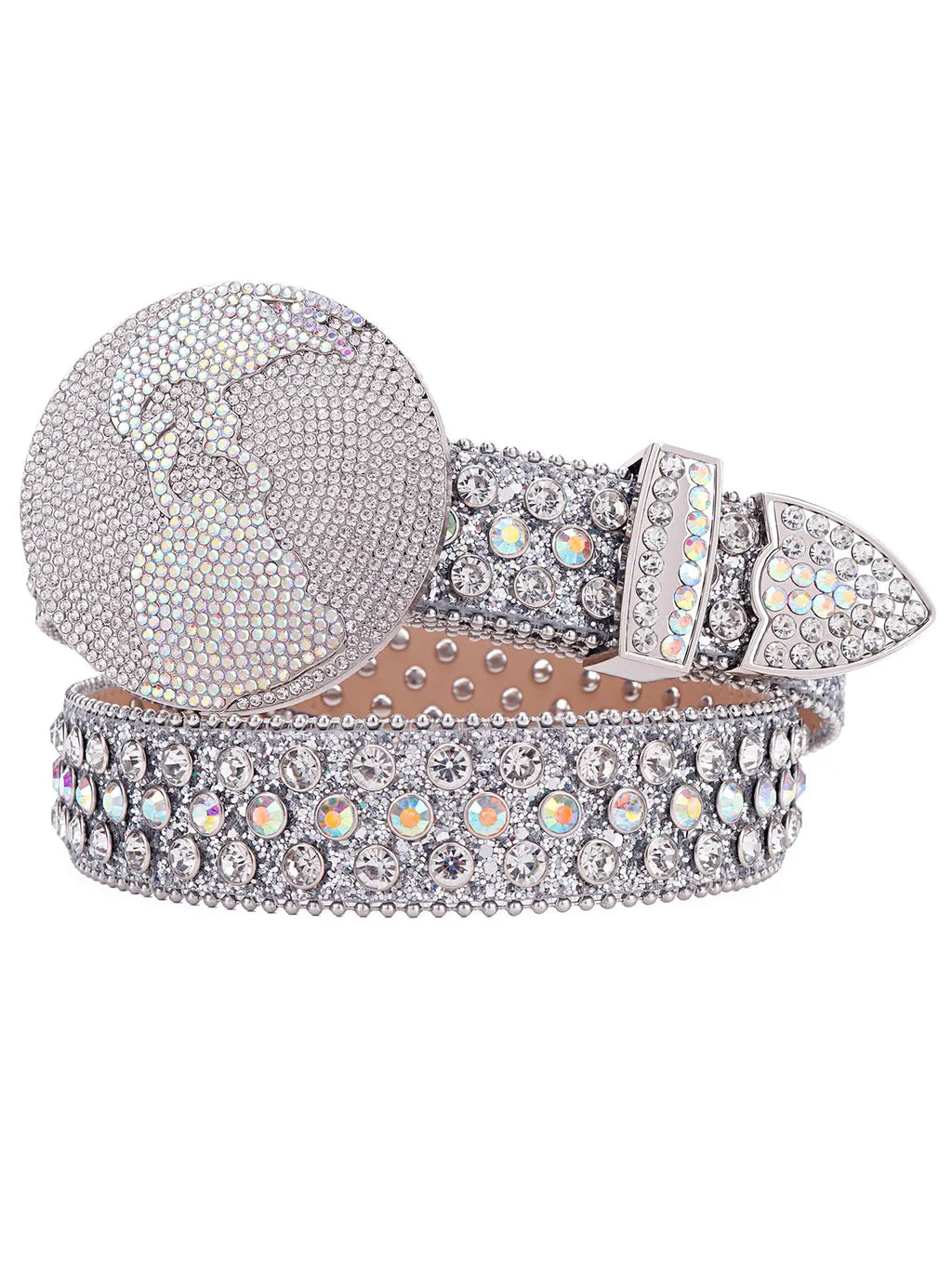 Rhinestone-Embellished Bb Belt: Stylish Designer Accessory for Men and Women, Perfect for Everyday and Formal Attire