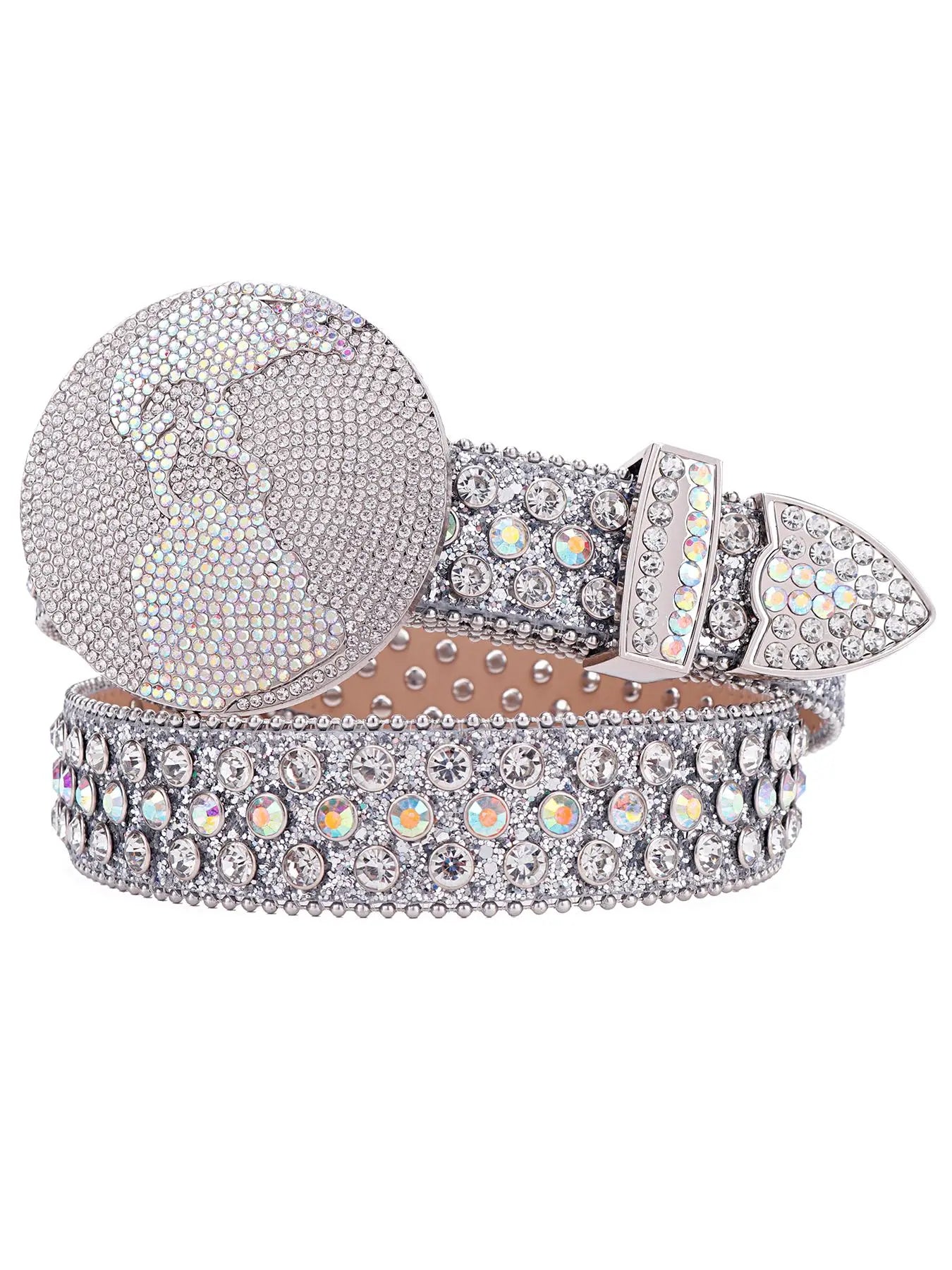 Rhinestone-Embellished Bb Belt: Stylish Designer Accessory for Men and Women, Perfect for Everyday and Formal Attire