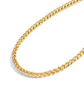 Gold Chain Necklace Collection - 14K Solid Yellow Gold Filled Round Wheat and Palm Chain Necklaces for Men and Women in Various Sizes (2.5mm and 3.2mm)