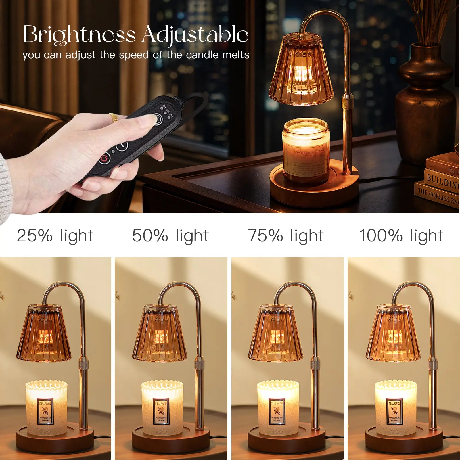 Glasseam Adjustable Candle Warmer Lamp with Timer and Dimming Features - Ideal for Jar Candles and Wax Melts, Perfect Gift for Women and Home Decor