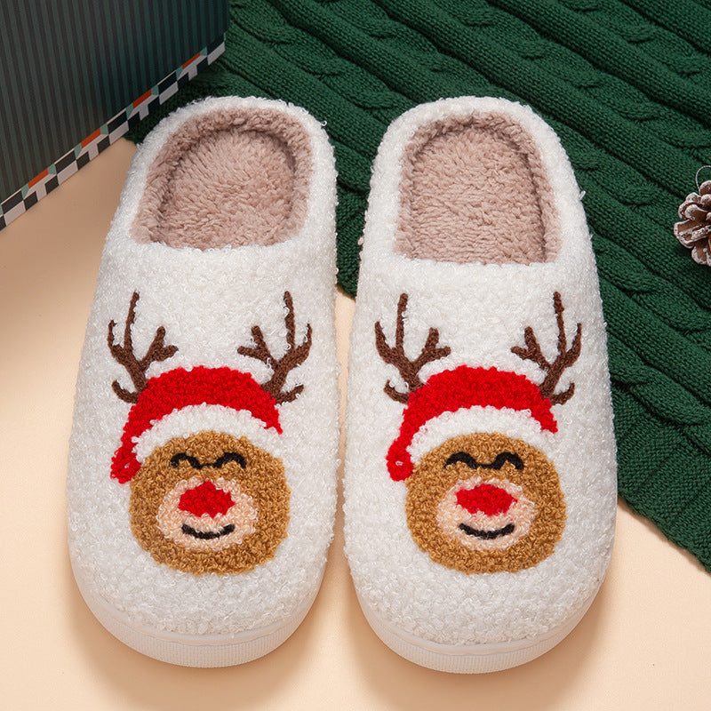 Indoor Christmas Home Slippers with Soft, Silent Bottom and Warmth