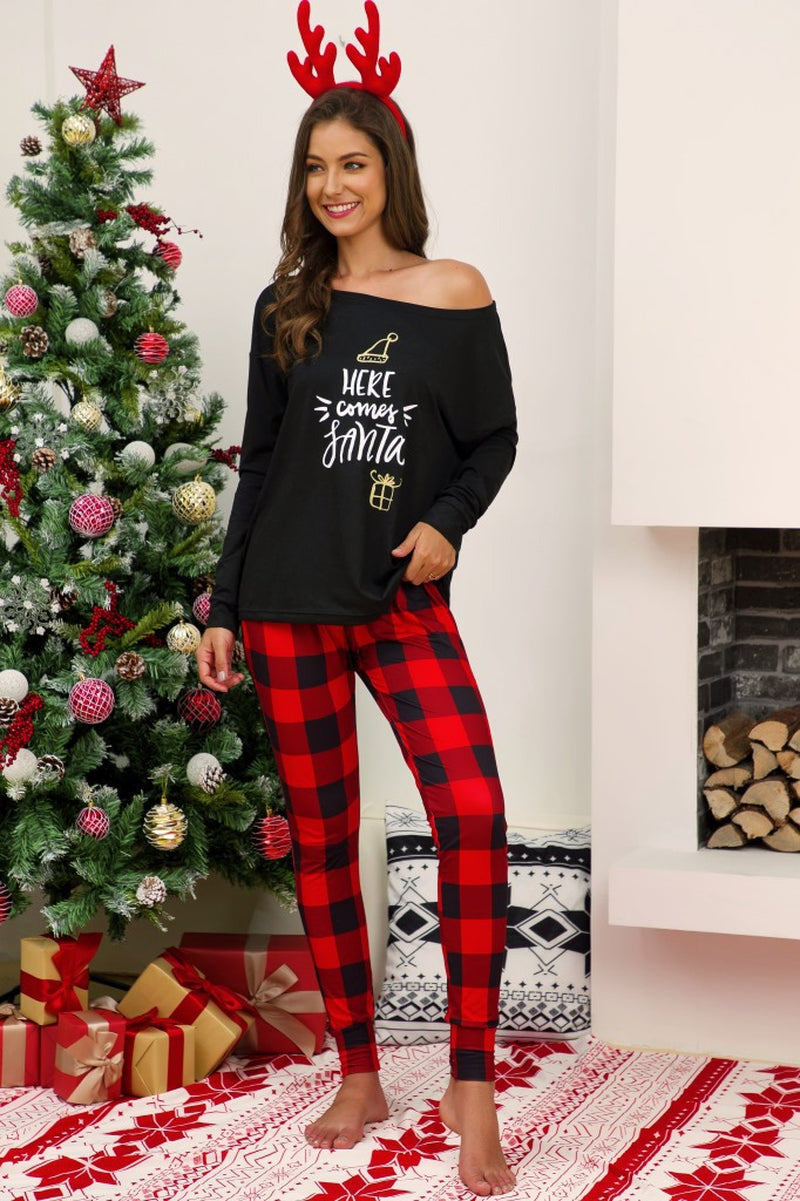 Christmas Plaid Printed Pajamas and Loungewear Sets
