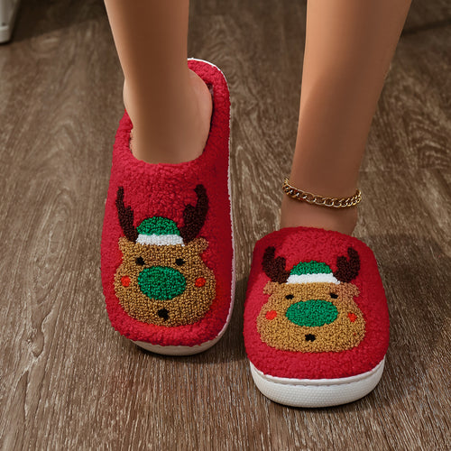 Indoor Christmas Home Slippers with Soft, Silent Bottom and Warmth