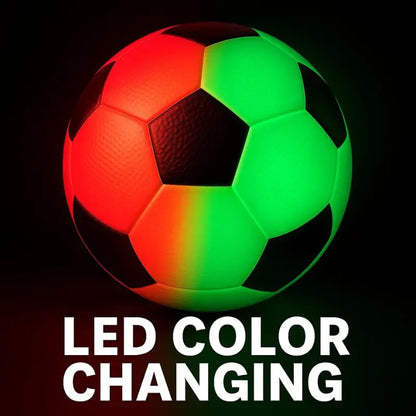 Glow in the Dark LED Soccer Ball, Color Changing Red & Green Football