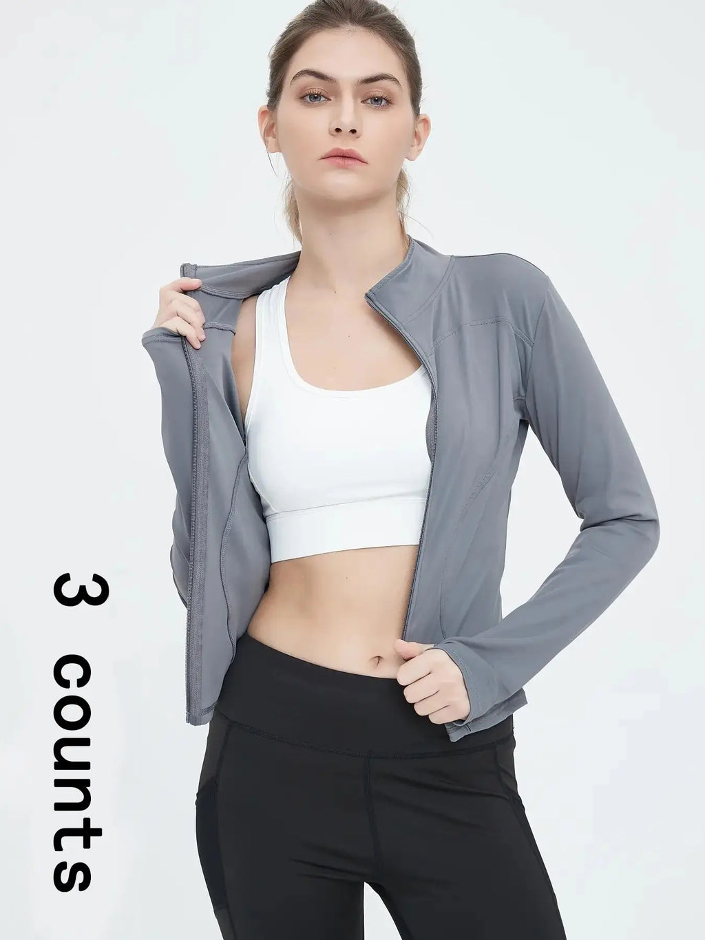 Women's Zip-Up Sports Jacket with Thumb Holes, Long Sleeve Athletic Top for Tennis and Pickleball, Versatile Sports Outerwear for Indoor and Outdoor Activities