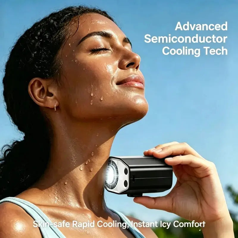Joytutus 2026 Semiconductor Cooling Car Clip-On Fan with LED Display - 360° Rotation, 100 Speed Settings, USB Rechargeable, 16℃ Semi-Cooling, Wide Clamp, 20-Hour Battery Life, 3000mAh Battery