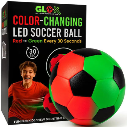 Glow in the Dark LED Soccer Ball, Color Changing Red & Green Football