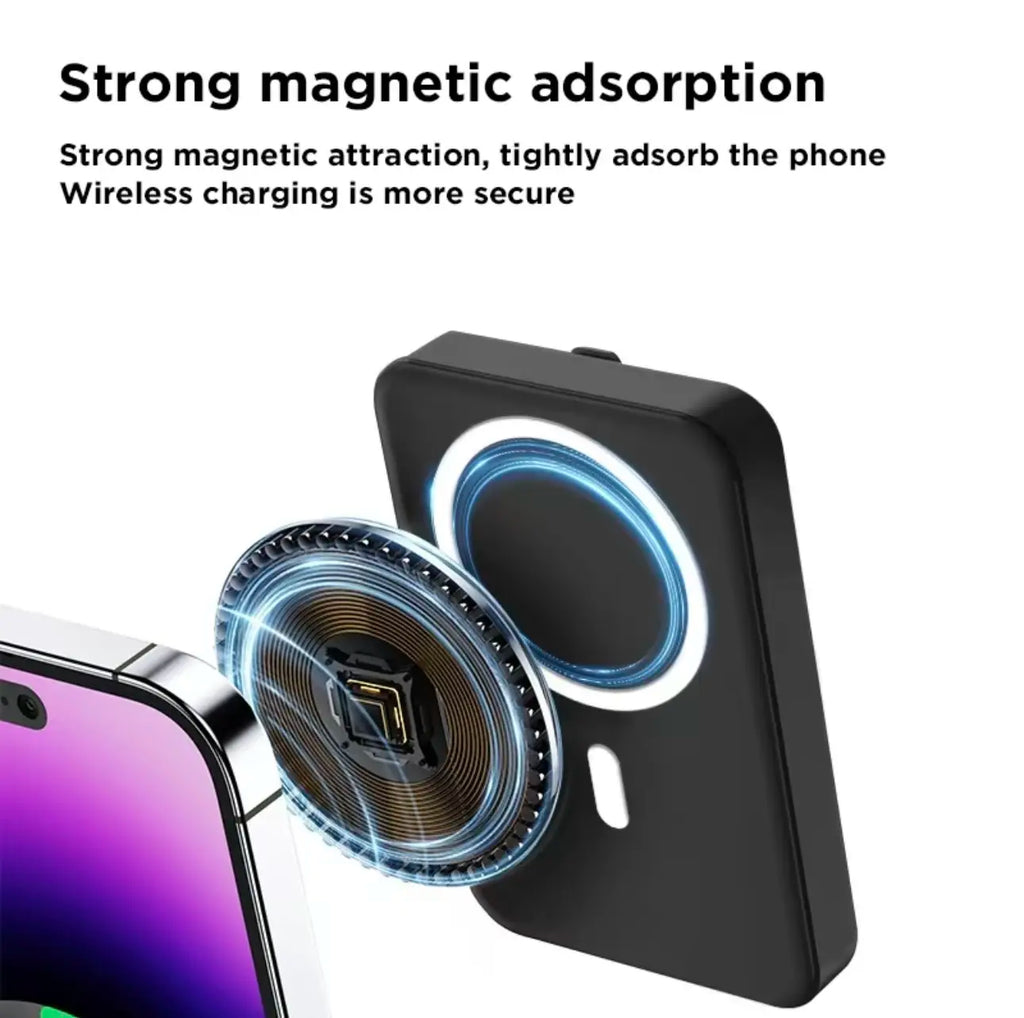 10,000mAh Rechargeable Power Bank - Wireless MagSafe Magnetic Portable Charger with 22.5W PD Fast Charging USB-C, LED Display, and Stand for iPhone 17/16/15/14/13/12 and Android Smartphones