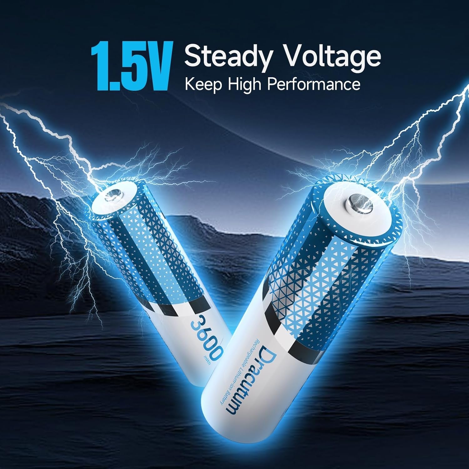 Rechargeable Lithium AA Battery 8-Pack with Charger, 1.5V 3600mWh Long-Lasting for Blink Cameras, Xbox Controllers, Trail Cameras, Toys, and Remote Controls