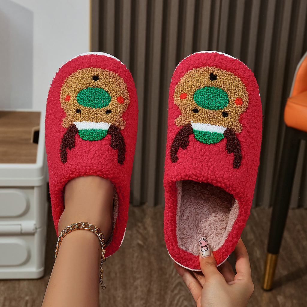 Indoor Christmas Home Slippers with Soft, Silent Bottom and Warmth